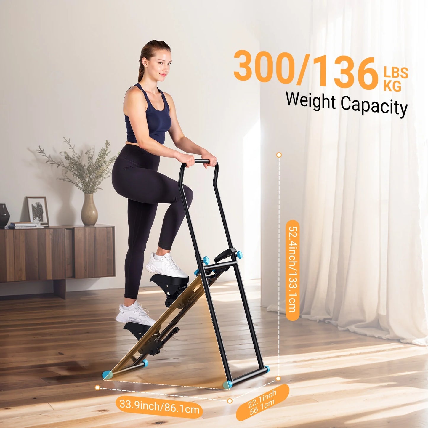 Stair Stepper for Home Compact Foldable Vertical Climber - Full-Body Workout Stepper, Home Gym Cardio Exercise Equipment