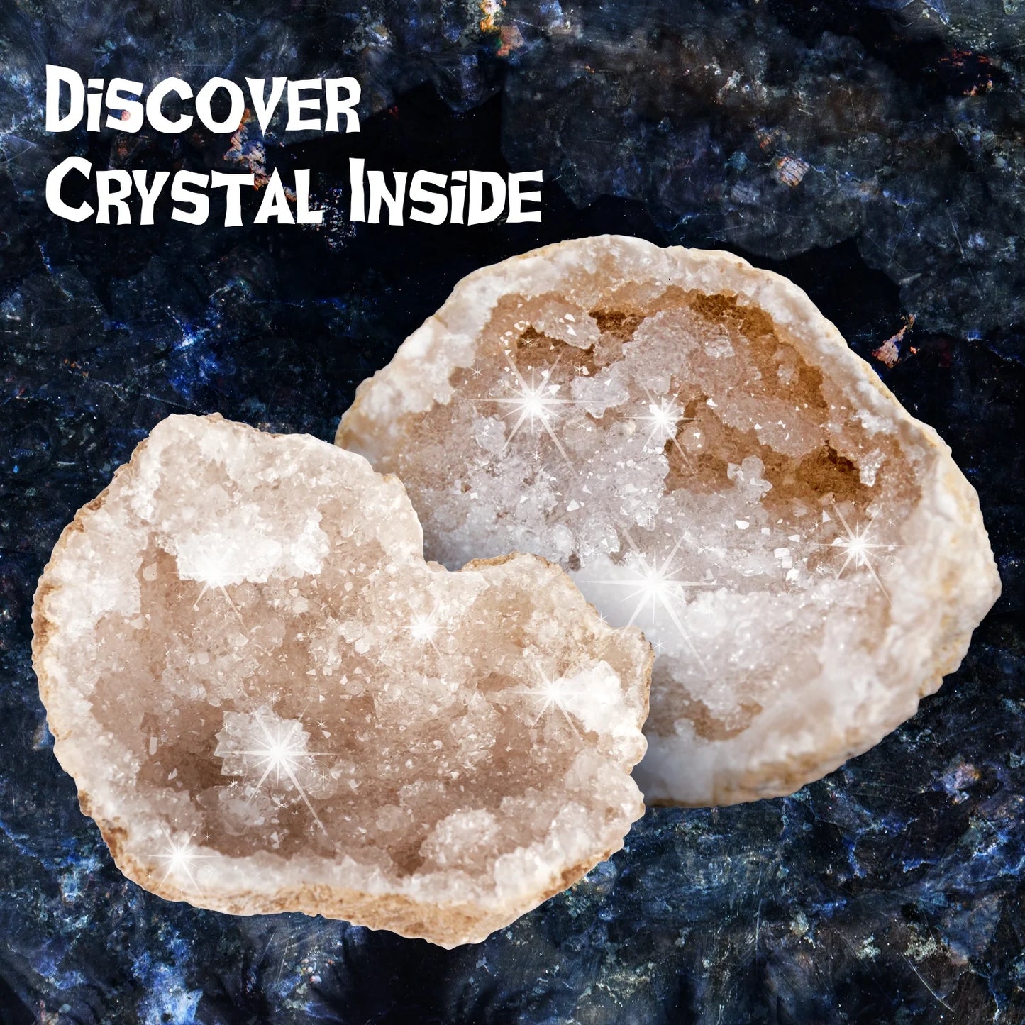 Geodes Kit, Break Open 10 Geodes, STEM Educational Geology Toys Science Kit ,Gift for Child Age 6+