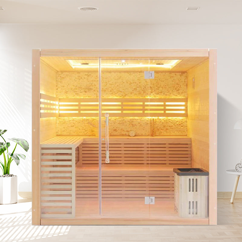 ® Hemlock / Red Cedar Indoor Therapy Wood Steam Sauna Rooms Glass 09