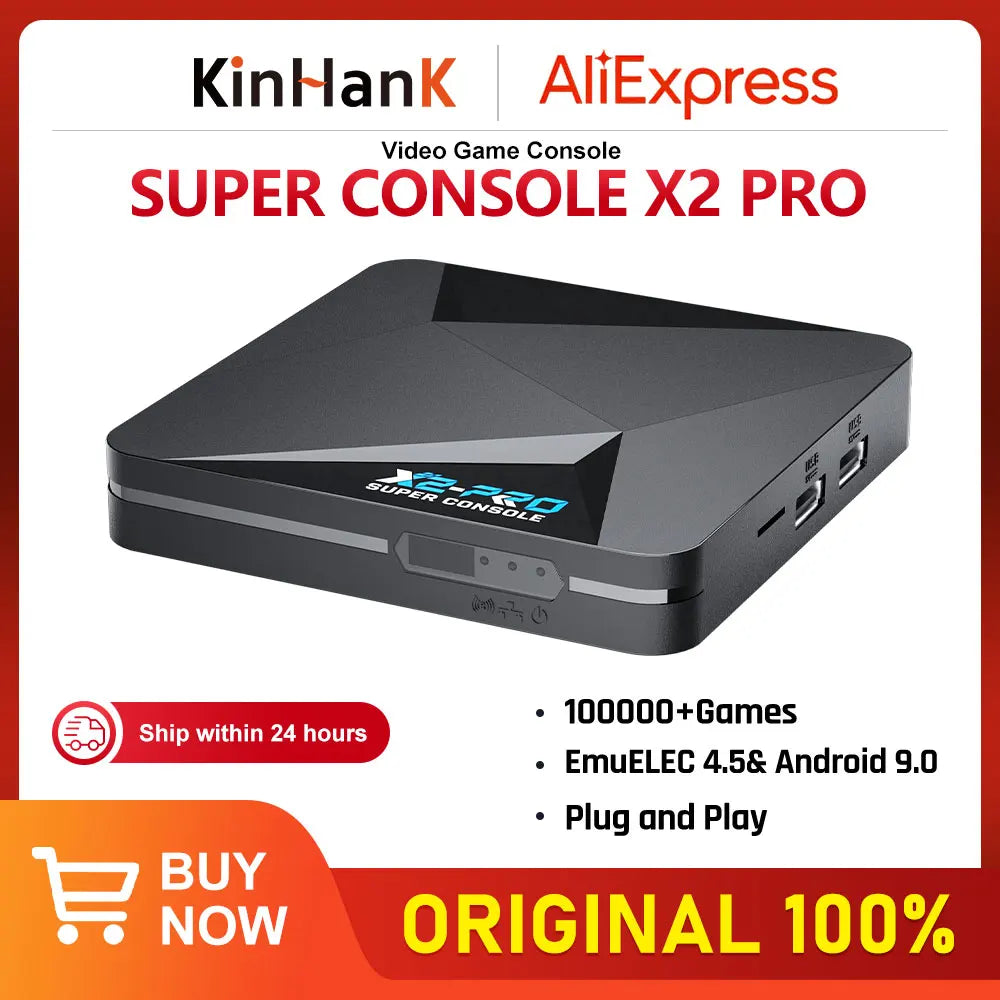 Super Console X2 Pro Game Box Retro Video Game Console 100000 Video Games for SS/MAME/DC/NAOMI with Gamepads