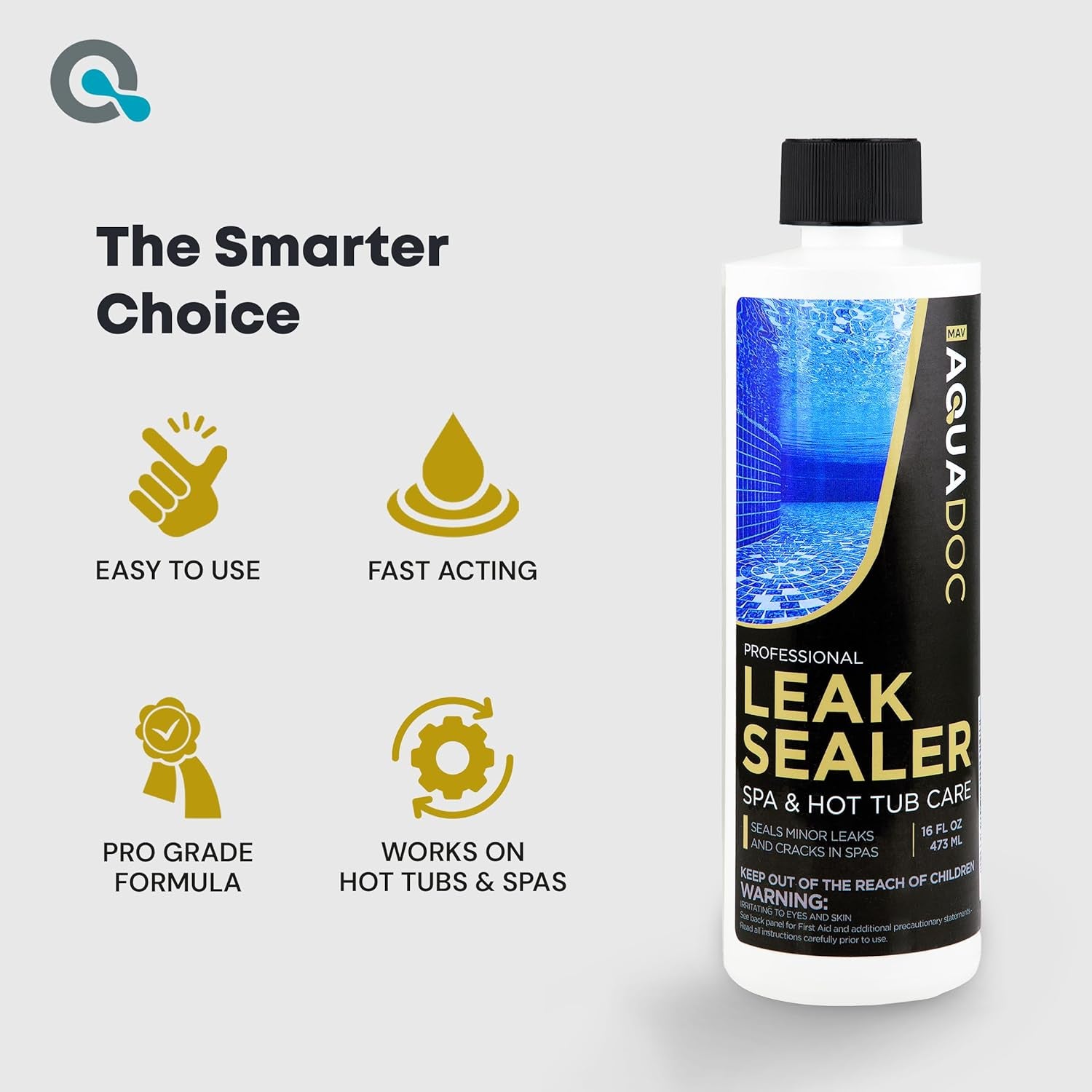 Hot Tub Leak Sealer to Fix Leaks Easily - Spa Leak Sealer 16Oz, Advanced Spa Repair Chemical Made in the USA - Aquadoc