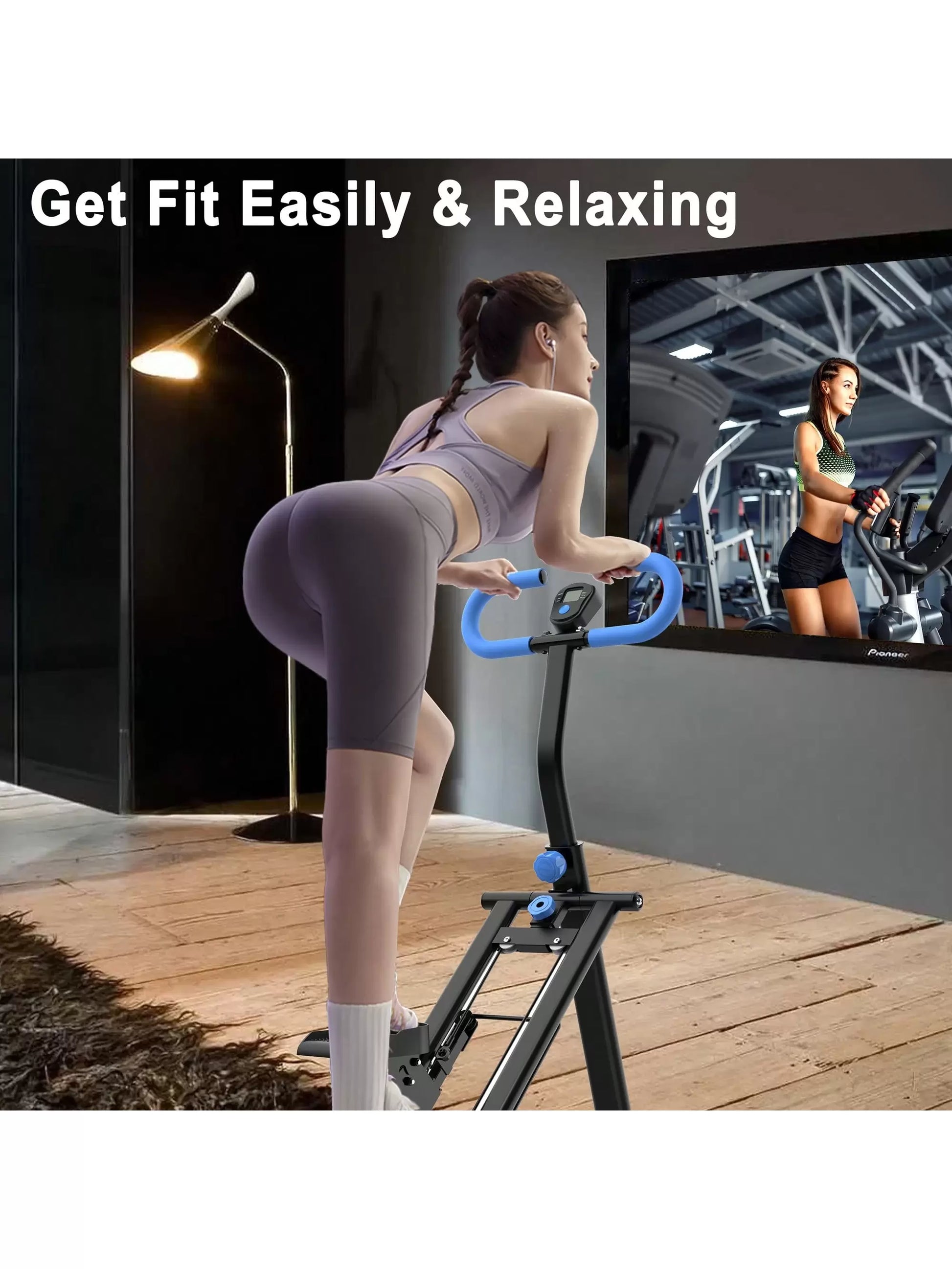 Stair Stepper for Home-Upgrade Vertical Climber Workout Machine for Full-Body Exercise Climber Fitness Equipment with Stable Frame Adjustable Handlebar-Pink