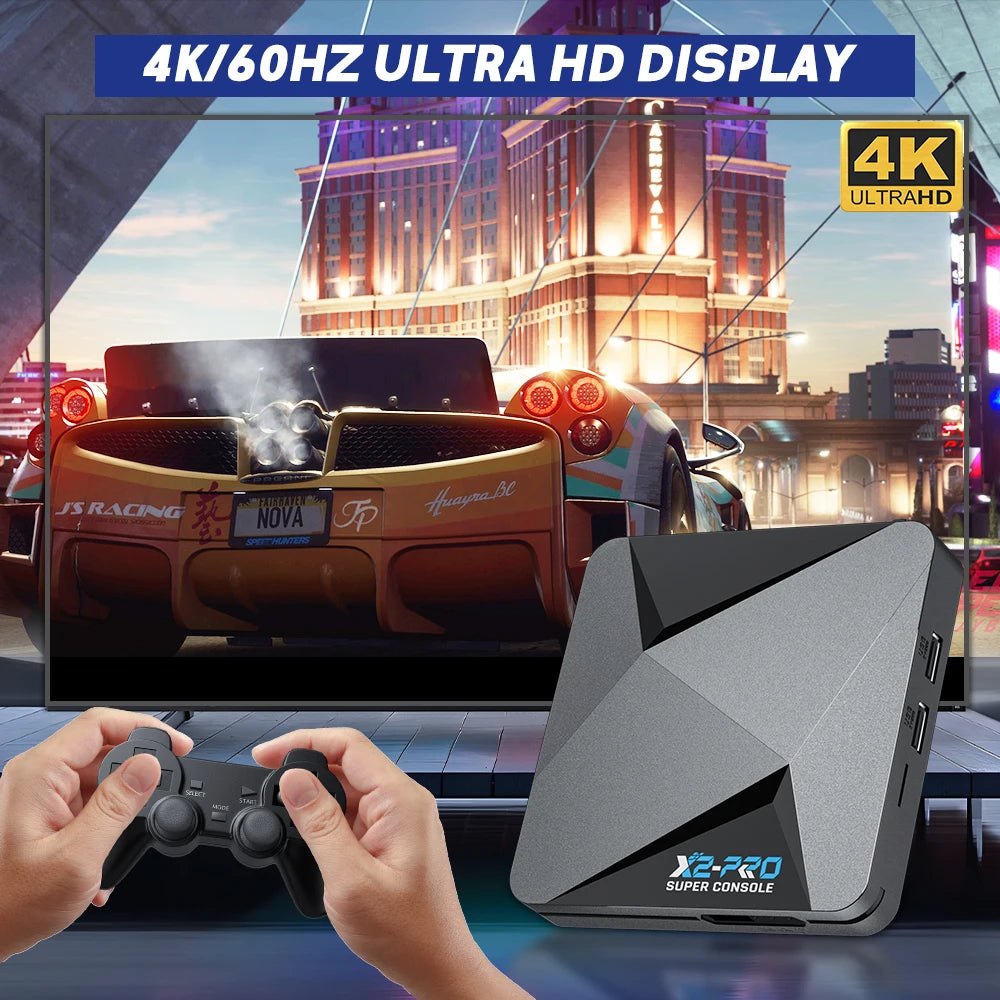 Super Console X2 Pro Game Box Retro Video Game Console 100000 Video Games for SS/MAME/DC/NAOMI with Gamepads
