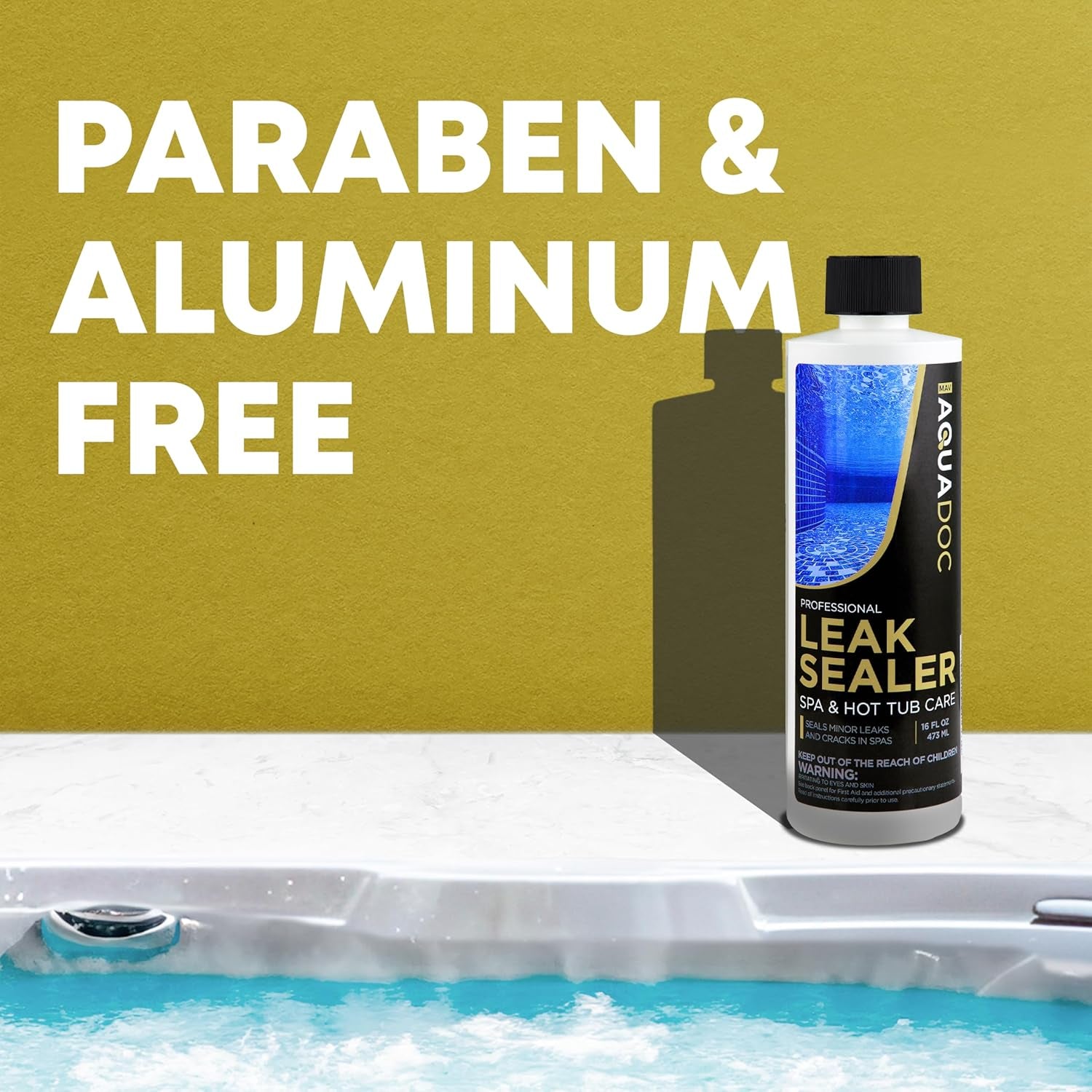 Hot Tub Leak Sealer to Fix Leaks Easily - Spa Leak Sealer 16Oz, Advanced Spa Repair Chemical Made in the USA - Aquadoc