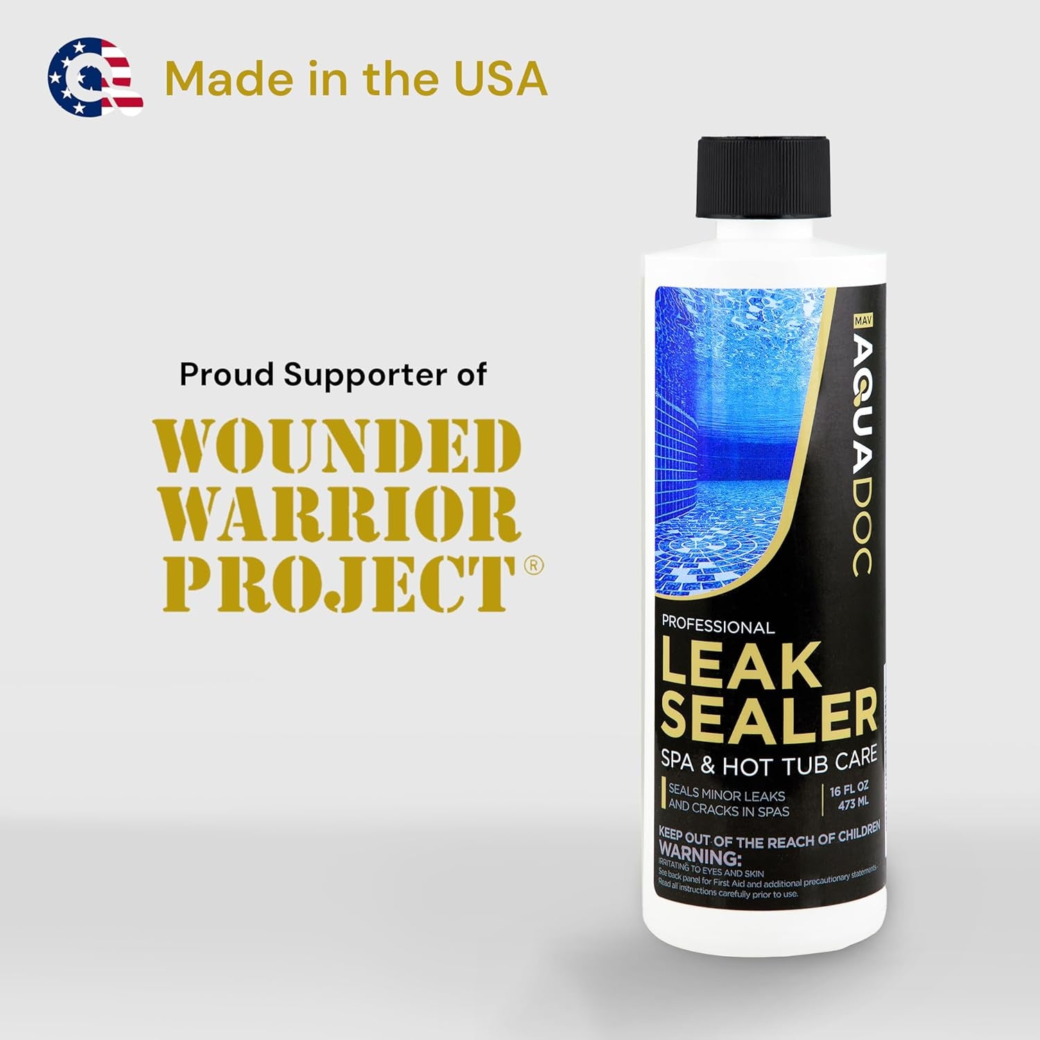 Hot Tub Leak Sealer to Fix Leaks Easily - Spa Leak Sealer 16Oz, Advanced Spa Repair Chemical Made in the USA - Aquadoc