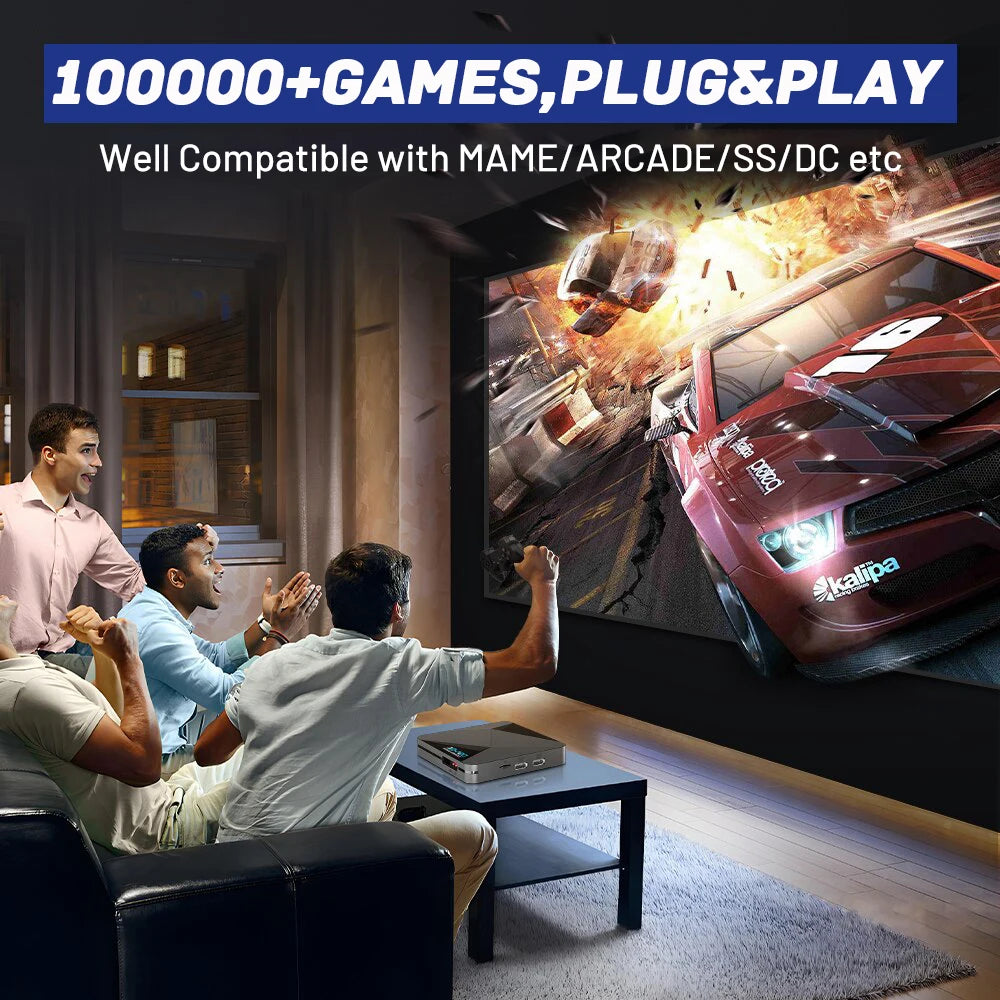 Super Console X2 Pro Game Box Retro Video Game Console 100000 Video Games for SS/MAME/DC/NAOMI with Gamepads