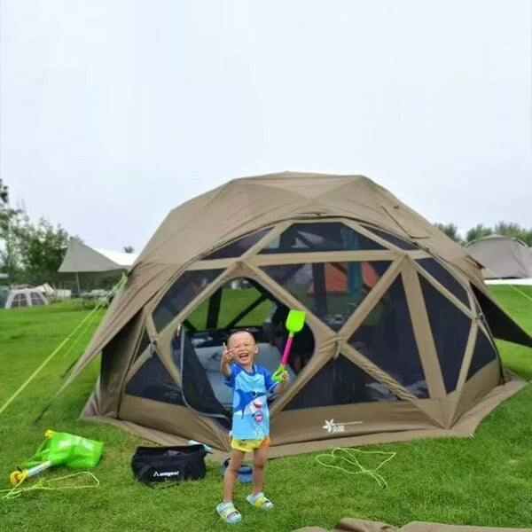 Quick-opening octagonal spherical tent