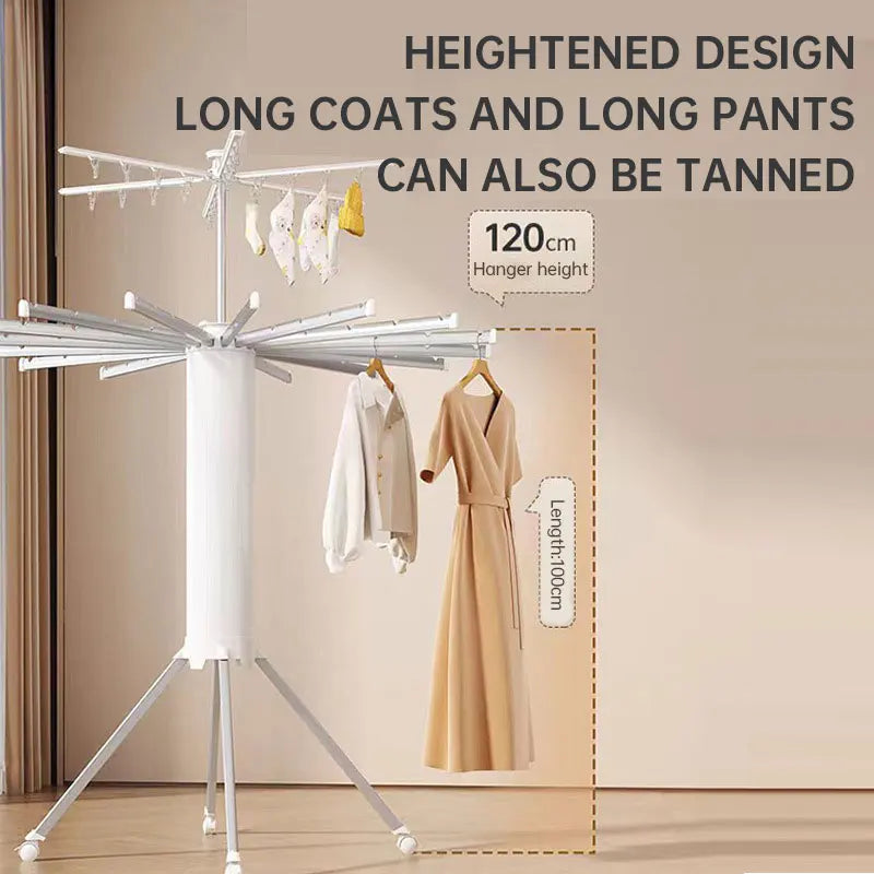 Folding floor-standing aluminum clothes dryer