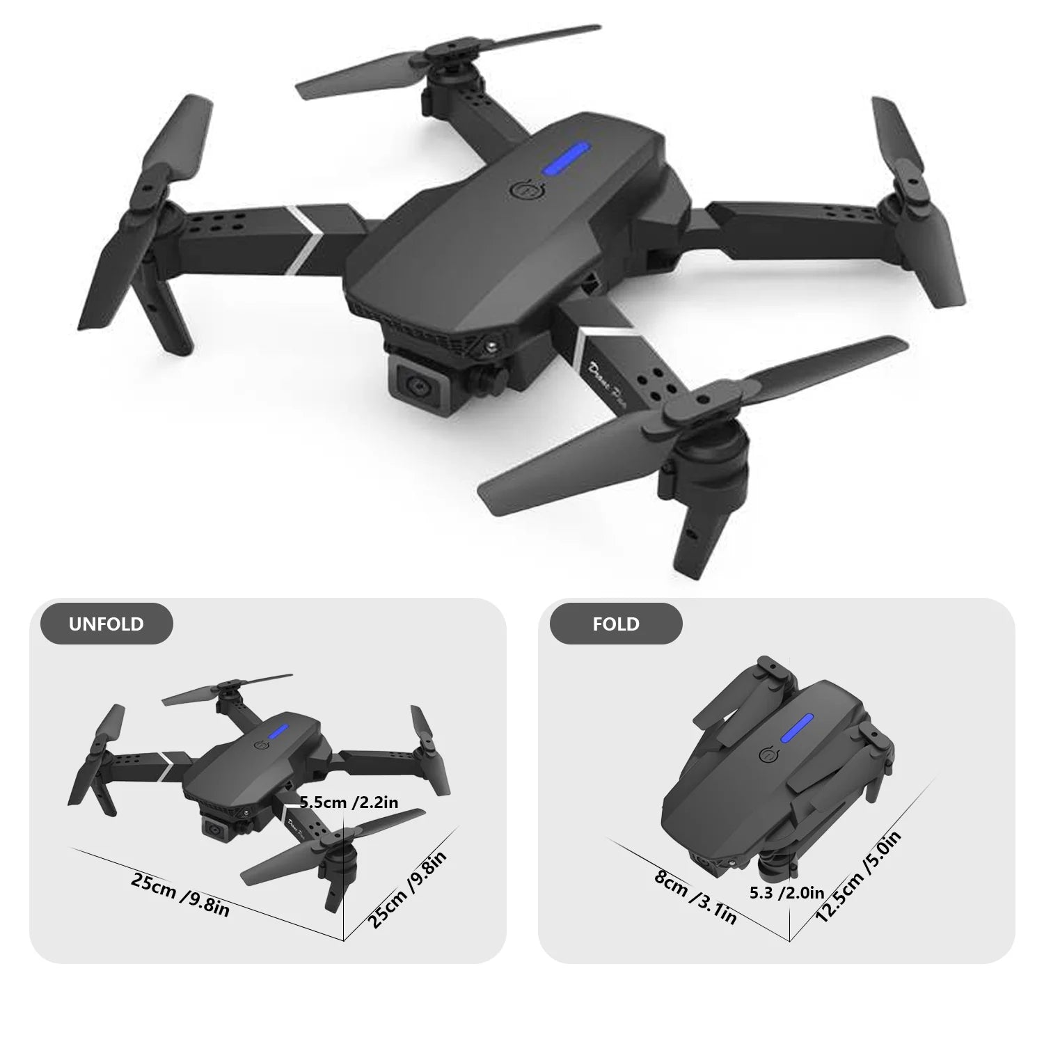 Drone with 720P HD Camera Foldable RC Drone with 3D Flips Altitude Hold Gesture Selfie,3 Batteries,Percfect Gifts for Boys/Girls Beginners