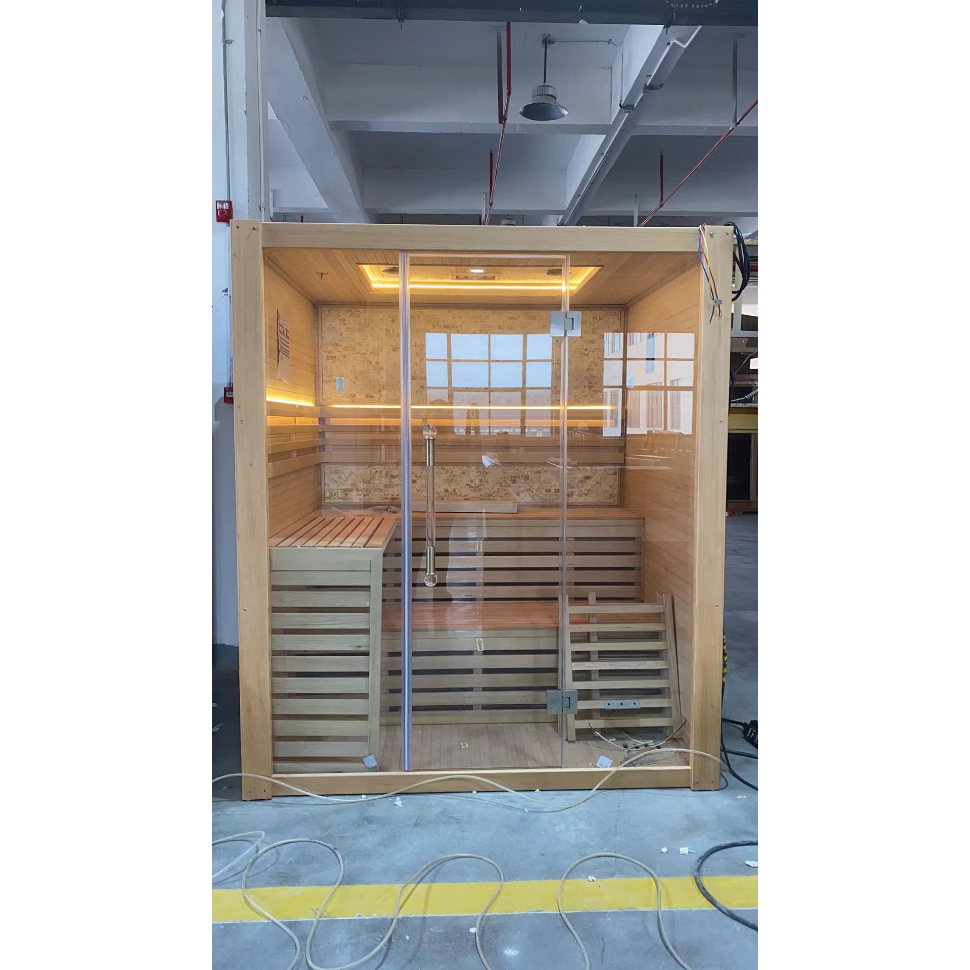 ® Hemlock / Red Cedar Indoor Therapy Wood Steam Sauna Rooms Glass 09
